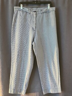 St. John's Bay Vintage Navy and White Cotton Women's Pants, 14